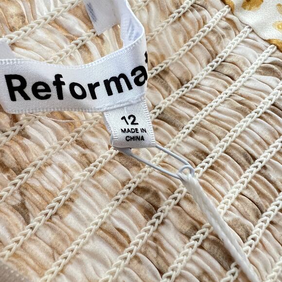 Reformation Womens Barrow Silk Maxi Dress Goldfinch Yellow Size 12 NWT - Picture 10 of 11